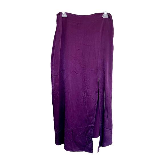 Mink Pink Nador Burgundy Flounce Satin Slip Skirt size XL NWT - Picture 3 of 10